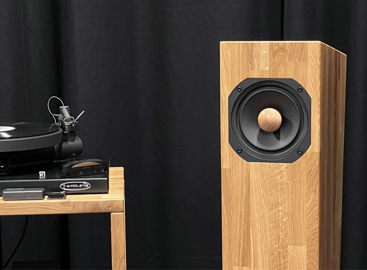 Floorstanding loudspeaker with tube amp