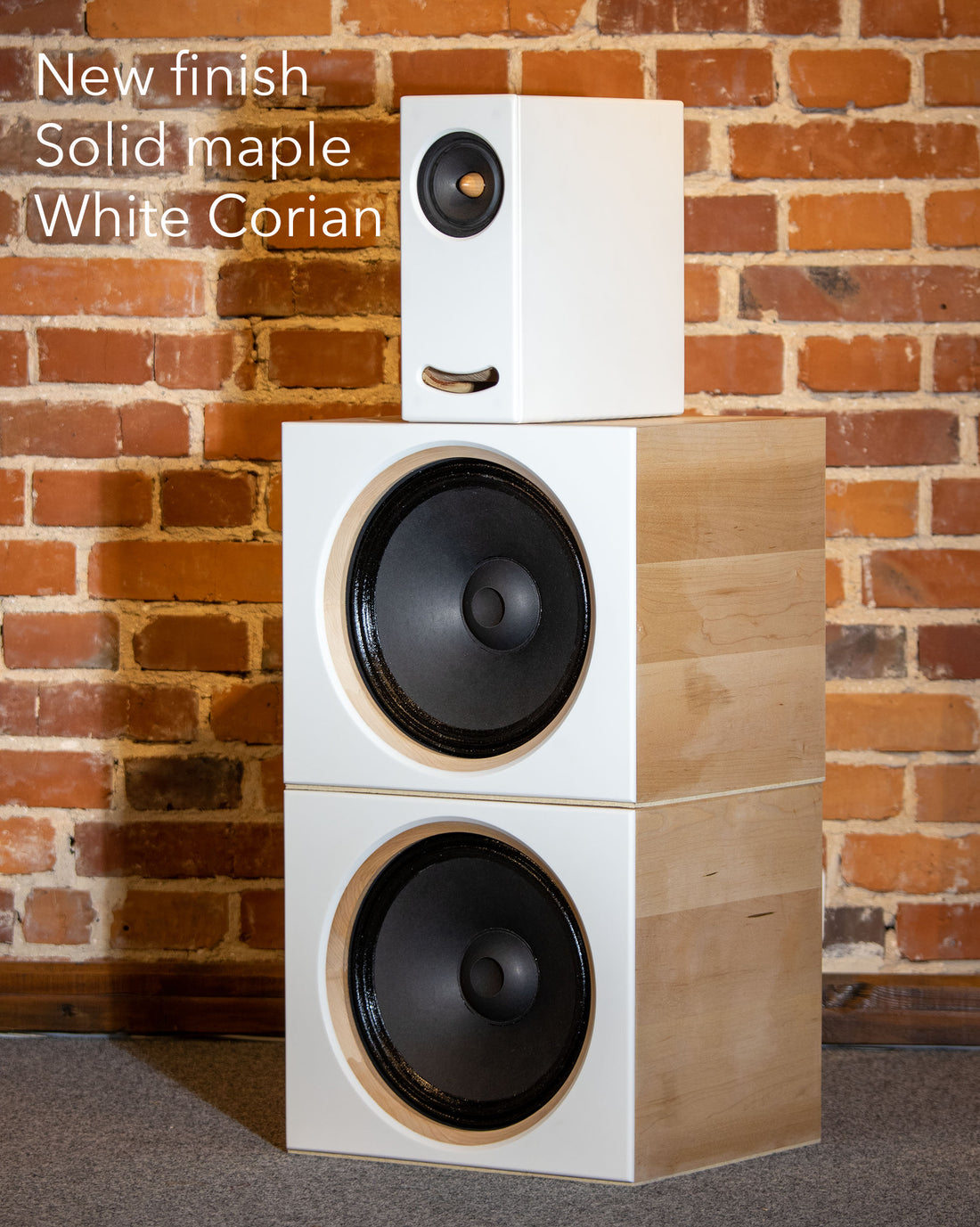 Closer Acoustics OGY plus 2 x BOBs set - White fronts / Maple veneered sides